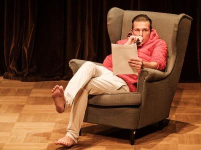 Fotorelacja: 5 LISTOPADA Czytanie performatywne II, Wykład profesora Mmaa S. Themerson, reż. Michał Telega, Nowe Formy Teatru