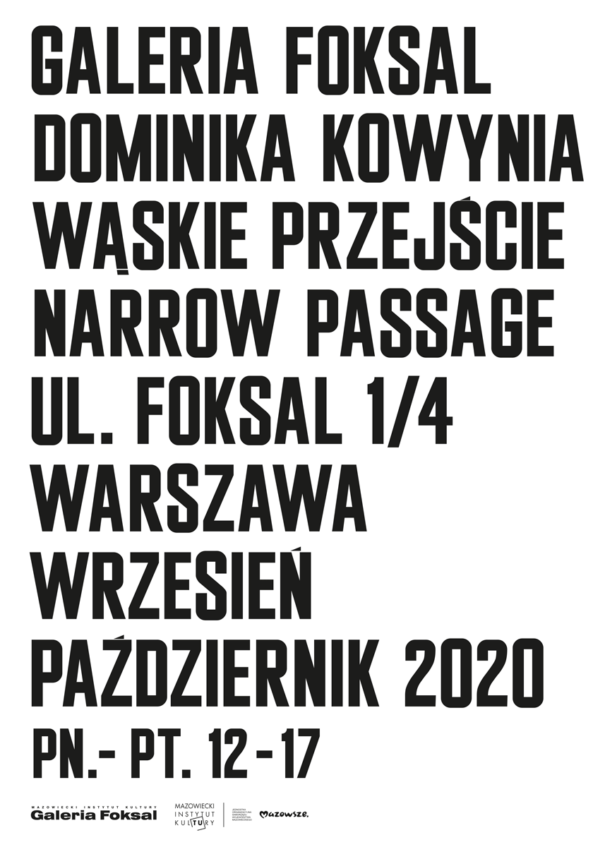 afisz tekstowy wystawy dominiki kowyni