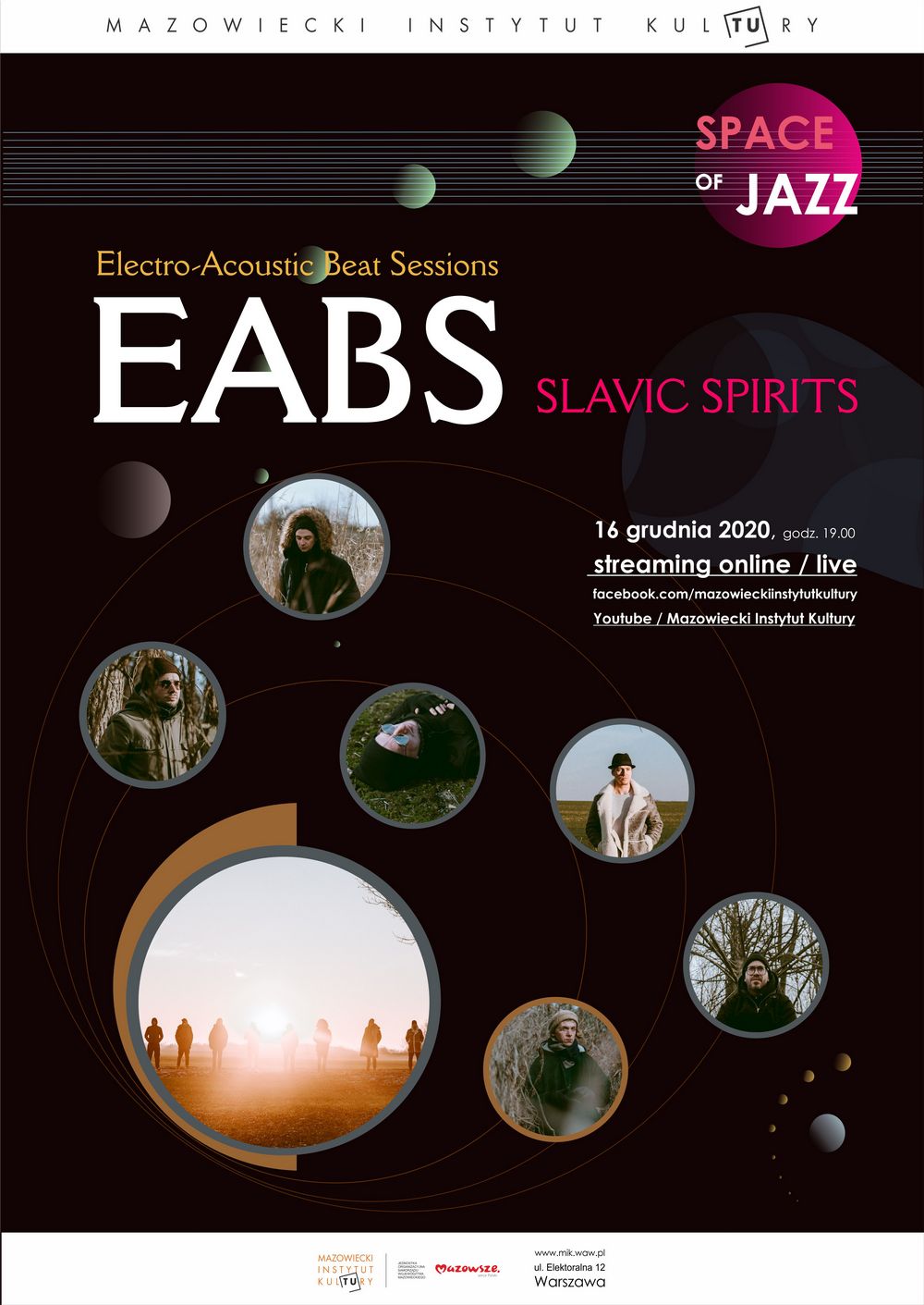 grafika z napisem EABS Electro Acoustic Beat Session Space Of Jazz