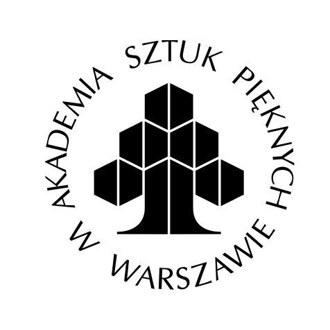 logotyp akademii sztuk pięknych w warszawie. symbol drzewa i napis