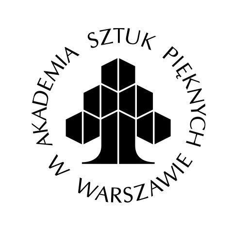 logotyp akademii sztuk pięknych w warszawie. symbol drzewa i napis