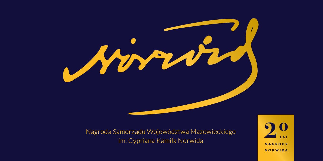 grafika: fioletowa plansza z autografem Norwid