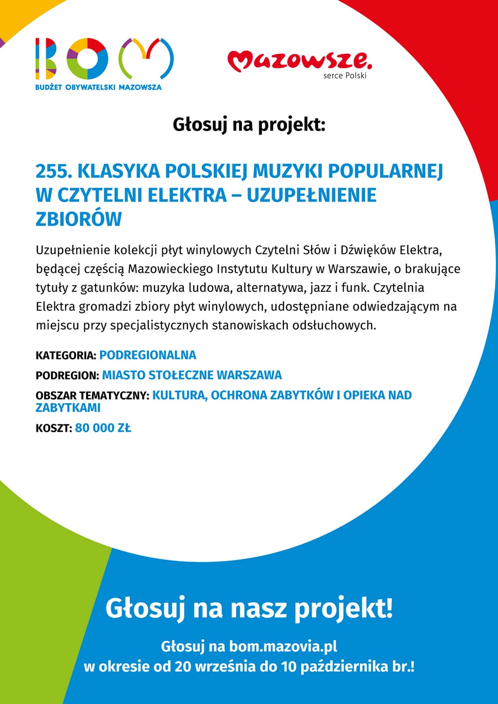 plakat z napisem budżet obywatelski mazowsza