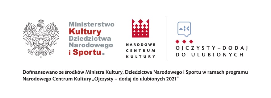 grafika: plansza z napisem dofinansowano ze środków ministra Kultury