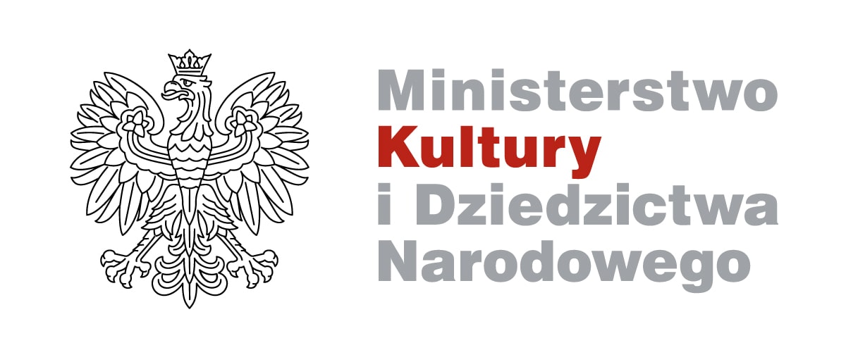 grafika: na białym tle czarny orzeł godła polski i napis ministerstwo kultury i dziedzictwa narodowego