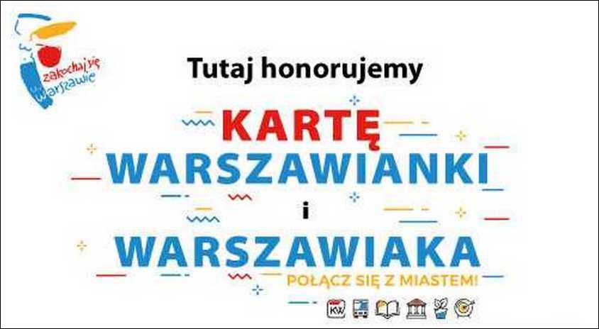 grafika: plansza z napisem tutaj honorujemy kartę warszawiaka