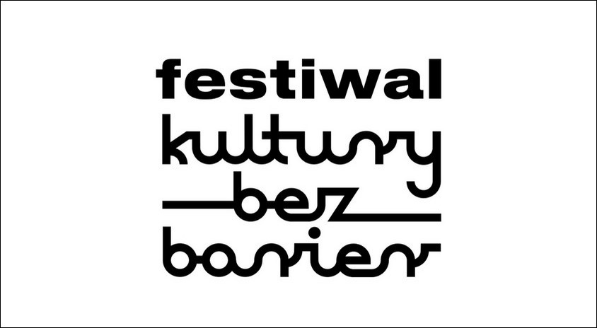 grafika: na biały tle czarny napis festiwal kultury bez barier