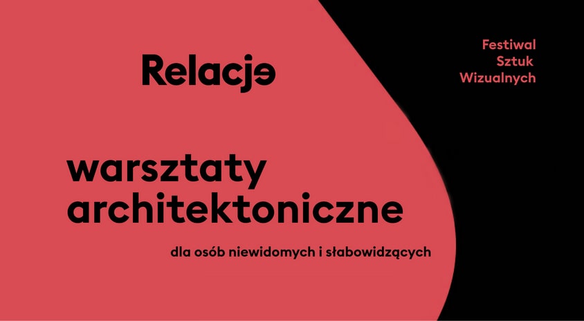 grafika: na czerwono czarnym tle napis warsztaty architektoniczne