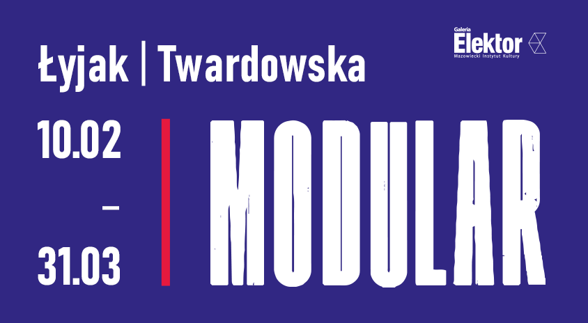 grafika - na niebieskim tle napis modular