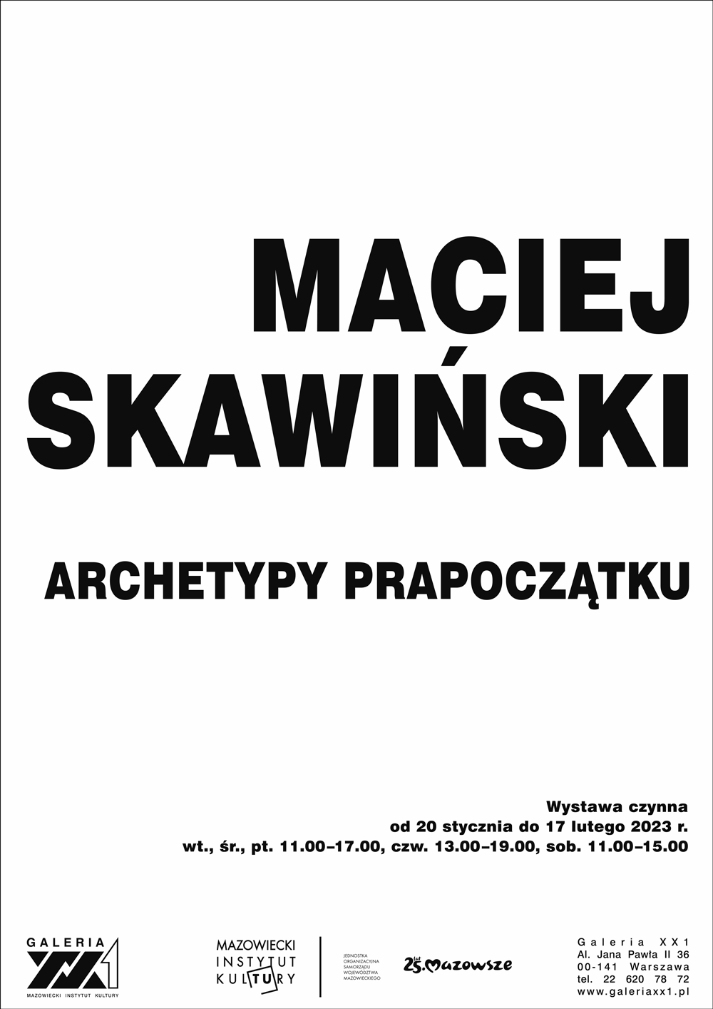 grafika - na biały tle napis maciej skawiński archetypy prapoczątku