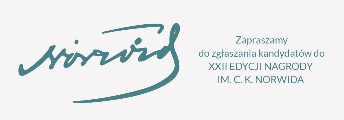 grafika - na szarym tle zielony autograf Norwida