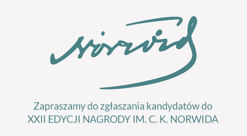 Samorząd Województwa Mazowieckiego zaprasza do zgłaszania kandydatów do XXII edycji Nagrody im. Cypriana Kamila Norwida przyznawanej w dziedzinie sztuki – termin do 15 maja