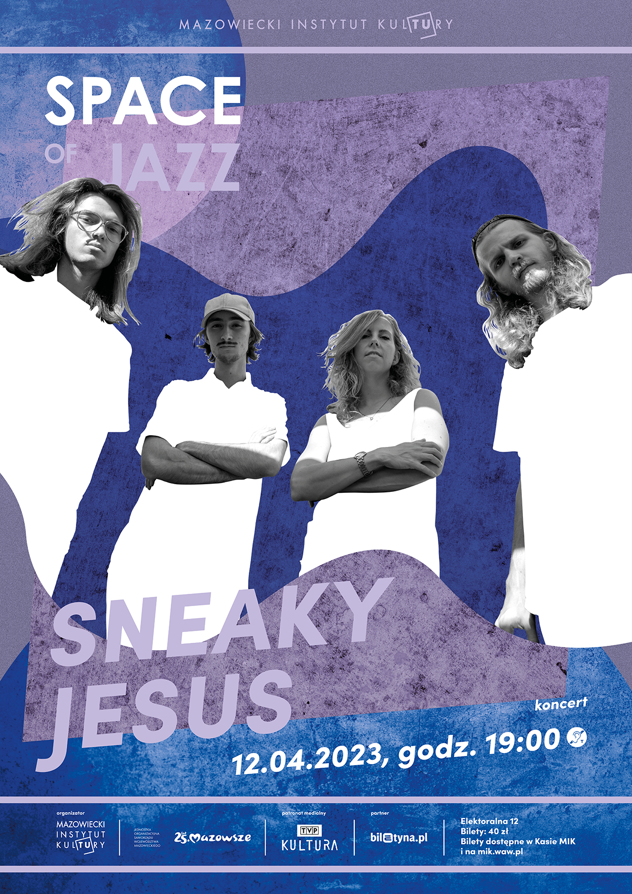 plakat koncertu zespołu sneaky jesus w ramach cyklu Space of Jazz