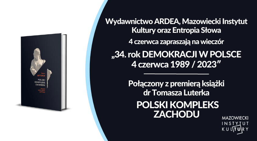 grafika na biały tle okładka książki polski kompleks zachodu