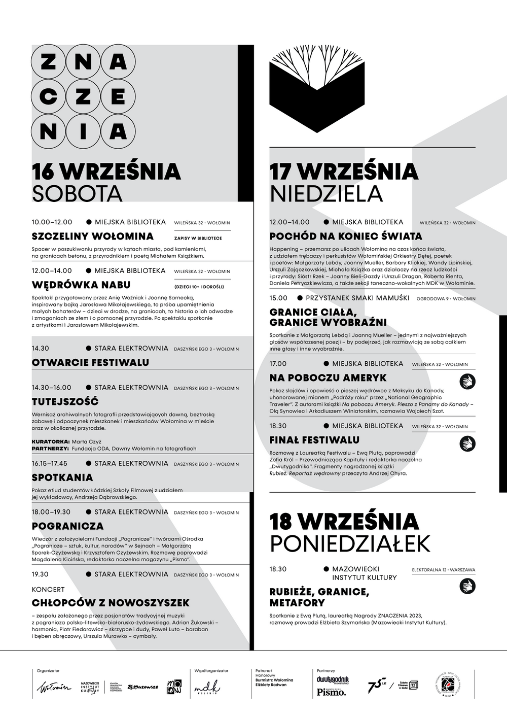 afisz z programem festiwalu