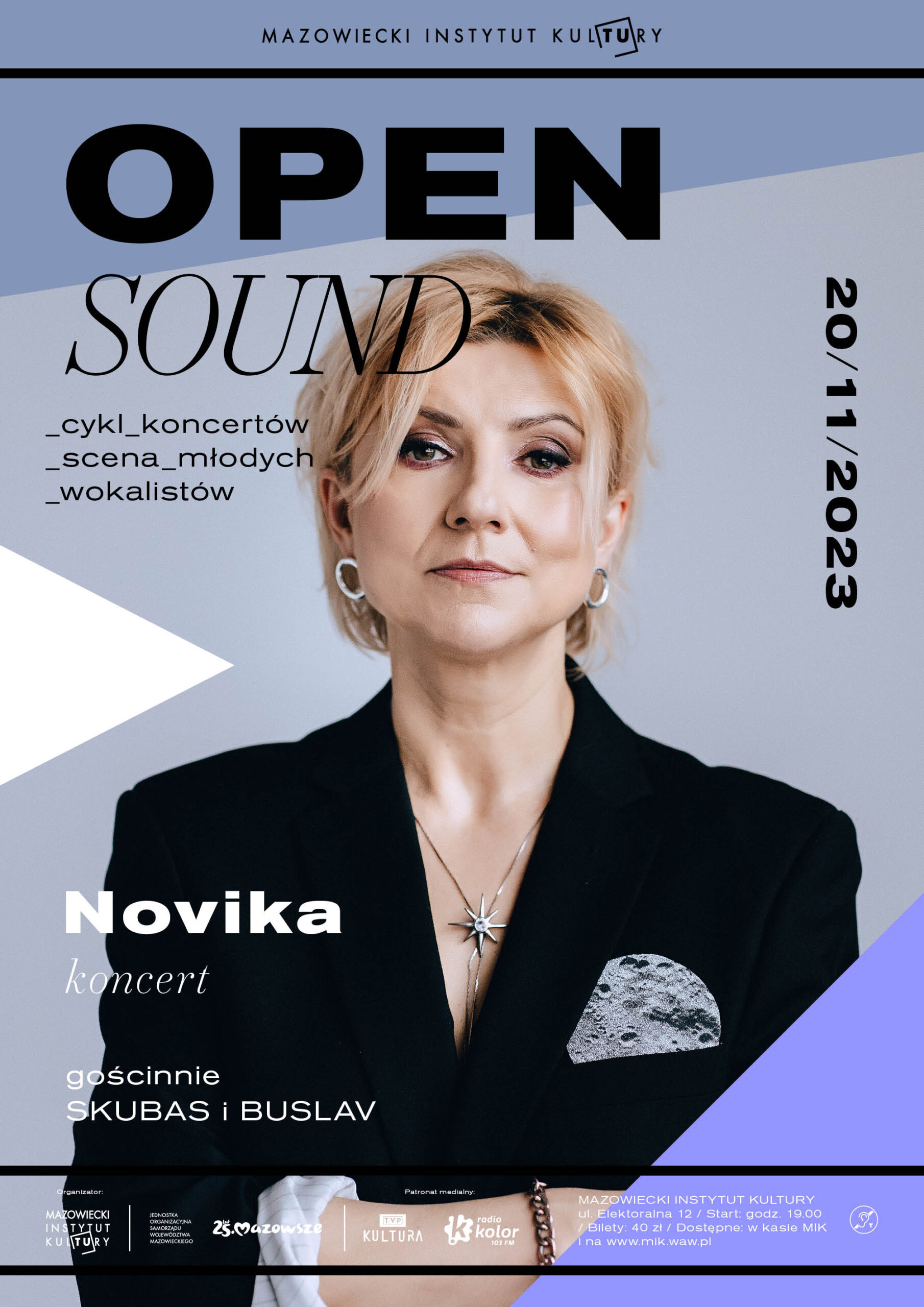 grafika fotografia portretowa noviki na wprost, na błękitnym tle