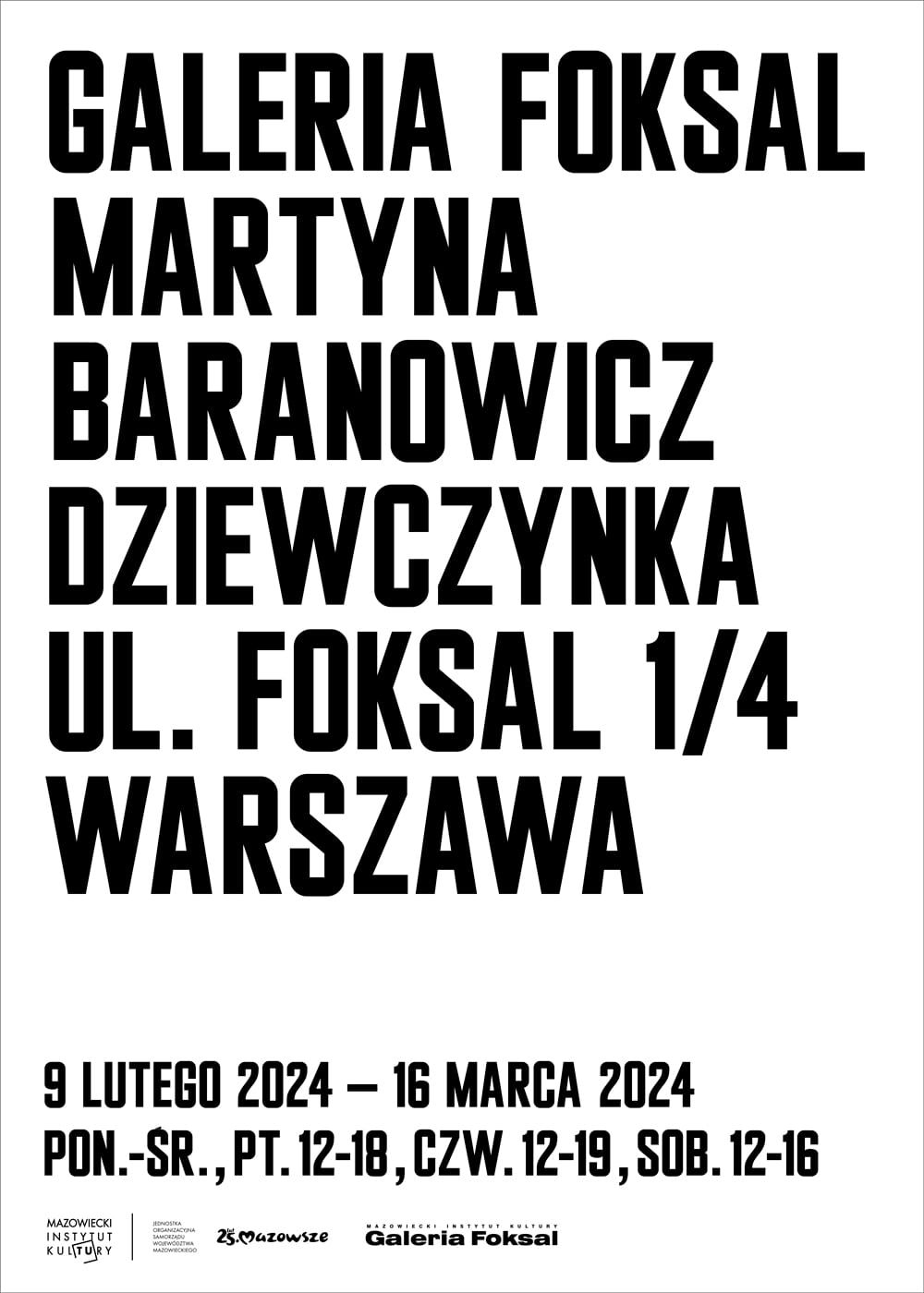 plakat na białym tle napis