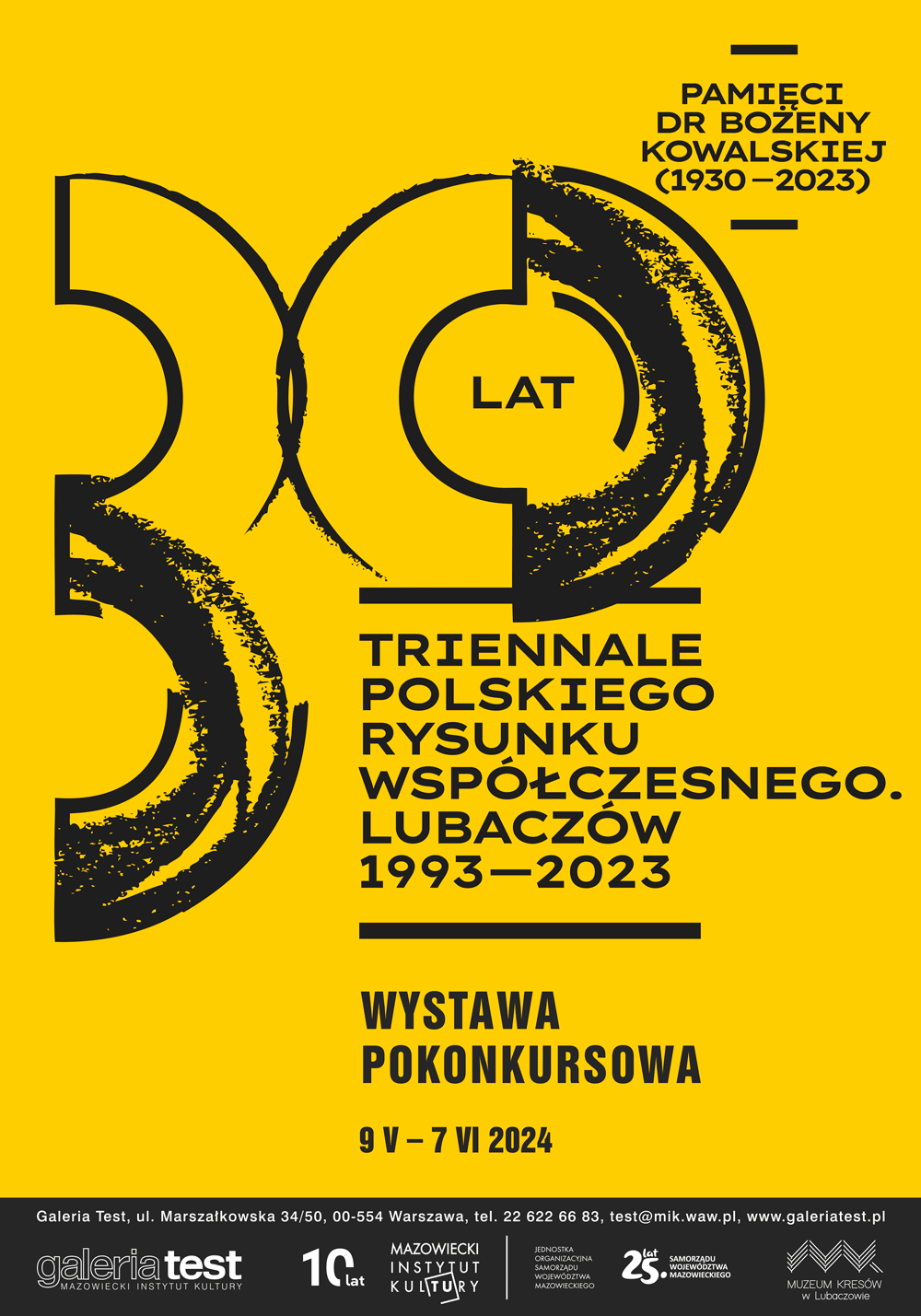 grafika na żółtym tle napisy i duża liczba 30