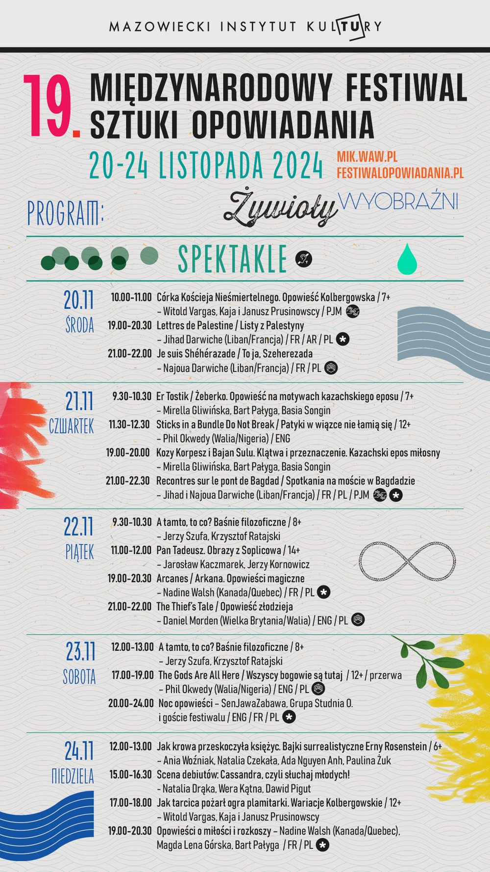 grafika informacyjna na szarym tle kolorowe napisy