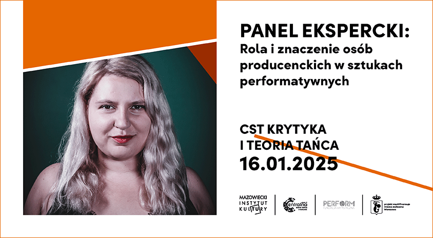 grafika informacyjna z wykorzystaniem fotografii kobiety patrzącej na wprost