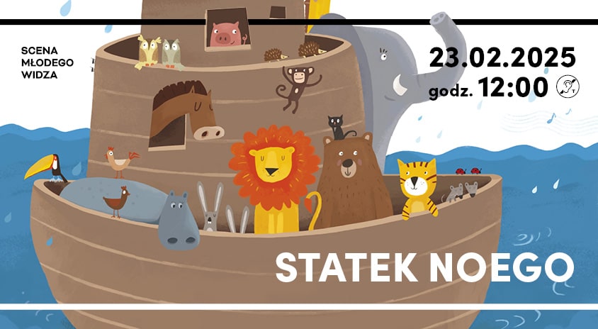 grafika informacyjna rysunek statku w którym siedzą zwierzęta