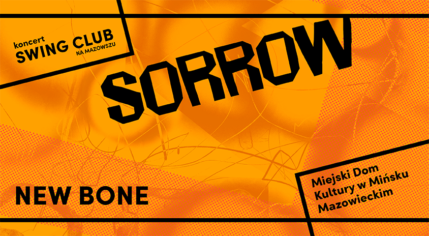 Plakat promujący koncert zespołu New Bone w Mińsku Mazowieckim