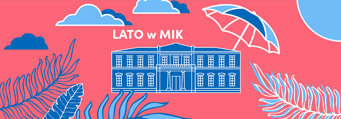Plakat informujący o przerwie wakacyjnej w kasie, punkcie informacyjnym i czytelni ELEKTRA.